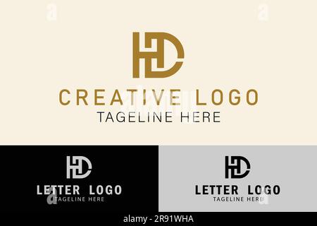 Abstract Letter HD or DH logo. Creative logo professional. simple design editable Stock Vector