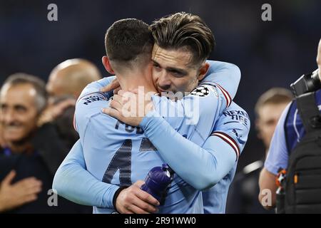 ISTANBUL - (LR) Jack Grealish of Manchester City FC, Kevin De