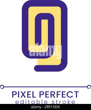 Paperclip pixel perfect RGB color ui icon Stock Vector
