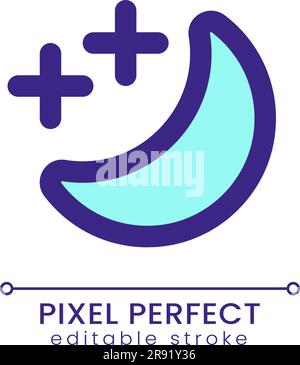 Sleep mode pixel perfect RGB color ui icon Stock Vector