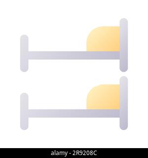 Bunk bed pixel perfect flat gradient two-color ui icon Stock Vector