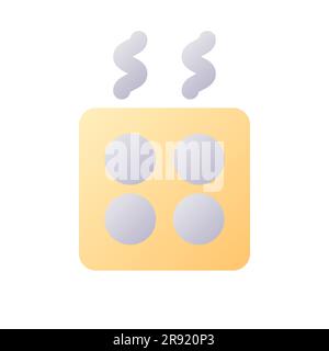 Kitchen stove pixel perfect flat gradient two-color ui icon Stock Vector