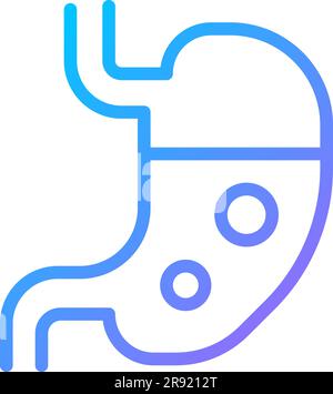 Stomach pixel perfect gradient linear vector icon Stock Vector