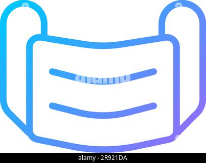 Medical face mask pixel perfect gradient linear vector icon Stock Vector