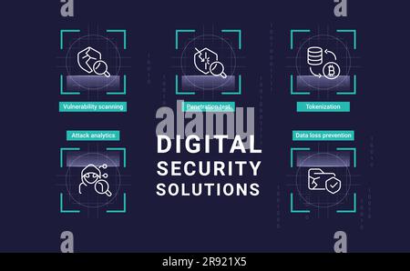 Digital security solutions infographic chart design template Stock ...