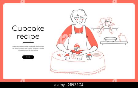 Confectionery chef isometric concept with cupcake and cream symbols ...