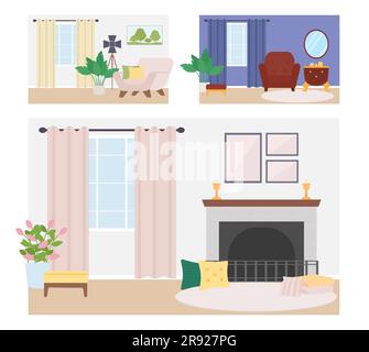 Cozy living room flat color vector illustration Stock Vector Image ...