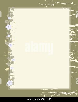 Decorative vertical card template Watercolor frame Floral garland Copy space Vector illustration Rustic style Stock Vector