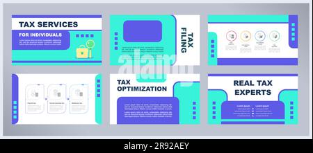 Tax services for individuals presentation templates set Stock Vector