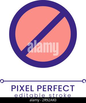 Stop sign pixel perfect RGB color ui icon Stock Vector