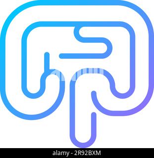 Human bowel pixel perfect gradient linear vector icon Stock Vector