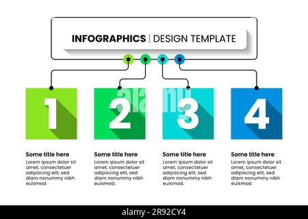 Free Vector  Four squares work process chart template for presentation.