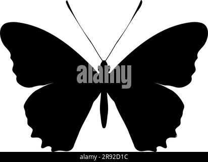 Butterfly Silhouette isolated on white background. Vector illustration ...