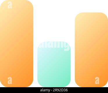 Column chart pixel perfect flat gradient color ui icon Stock Vector