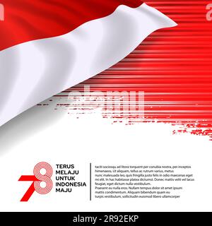 Dirgahayu RI Ke-79 Background design, 79th Indonesia independence day with the proceed speed of movement design Stock Vector