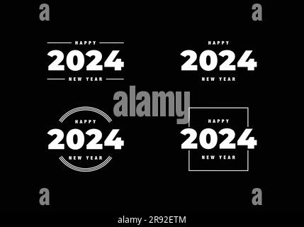 Big Set of 2024 Happy New Year Logo Vector Template Design 2024 New ...