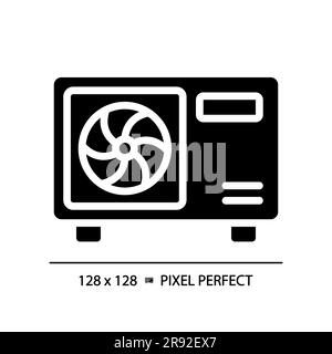 Ac compressor unit black glyph icon Stock Vector