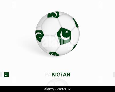 Soccer ball with the Pakistan flag, football sport equipment. Vector illustration. Stock Vector