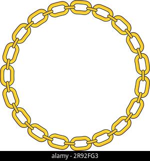 Round Chain frame. Circle chains border. Boho bracelet Stock Vector