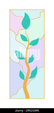 Stained glass window Abstract mosaic pattern Vector illustration Isolated on white background Stock Vector