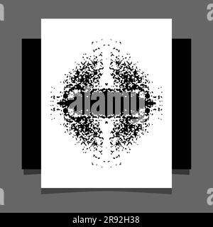 Black and white abstract print Optical illusion vector illustration Isolated on grey background Stock Vector