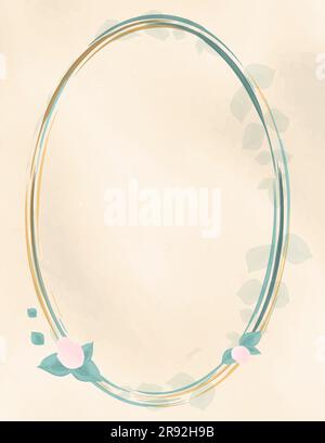Vertical invitation frame template Watercolor vector illustration Retro rustic style Stock Vector