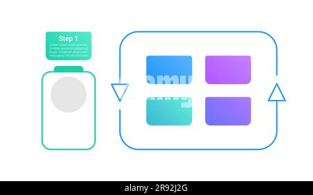 Accumulator with color levels infographic chart design element set Stock Vector