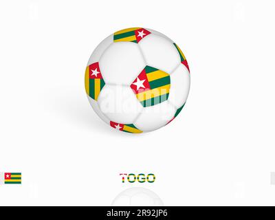 Soccer ball with the Togo flag, football sport equipment. Vector illustration. Stock Vector