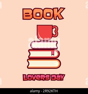 National Book Lovers Day. August 9. Holiday concept. Background, banner, card and poster, Vector Illustration. Stock Vector