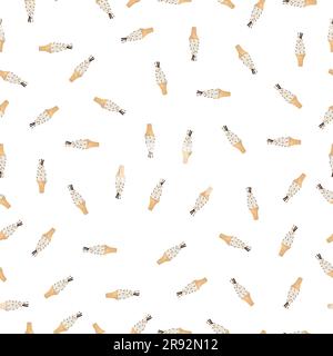 Hand-drawn Cute seamless pattern with ice cream. Can be used for wrapping paper, gift wrapping, textiles, etc. Stock Vector