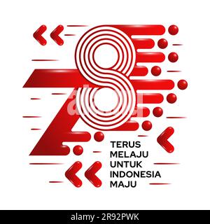 Dirgahayu RI Ke-78 logo or emblem design, 78th Indonesia independence day Vector number. Stock Vector