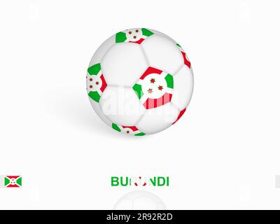 Soccer ball with the Burundi flag, football sport equipment. Vector illustration. Stock Vector