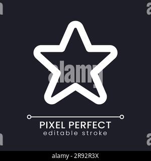 Star pixel perfect white linear ui icon for dark theme Stock Vector