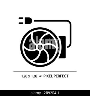 Inline duct fan black glyph icon Stock Vector