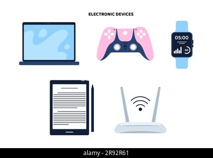 Set of electronic devices concept Stock Vector