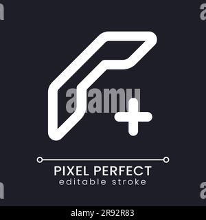 Add new contact pixel perfect white linear ui icon for dark theme Stock Vector