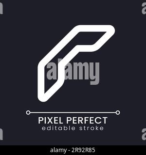 Call ended pixel perfect white linear ui icon for dark theme Stock Vector