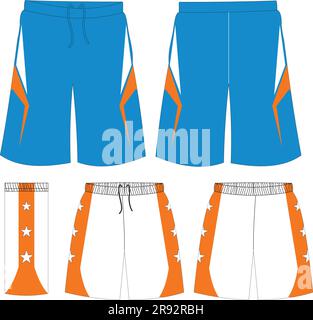 Basketball Shorts Mock ups Templates Stock Vector