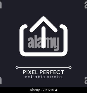 Upload pixel perfect white linear ui icon for dark theme Stock Vector