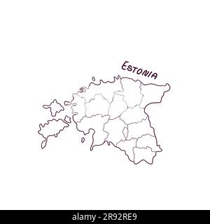 Hand Drawn Doodle Map Of Estonia. Vector Illustration Stock Vector