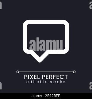 Speech box pixel perfect white linear ui icon for dark theme Stock Vector