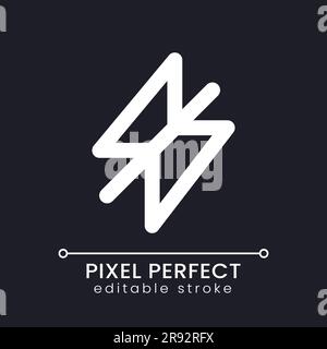 Silent mode pixel perfect white linear ui icon for dark theme Stock Vector
