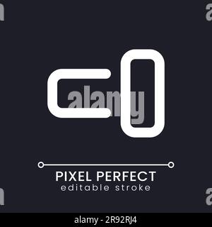 Switch on pixel perfect white linear ui icon for dark theme Stock Vector