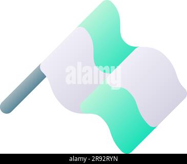 Waving chequered flag pixel perfect flat gradient two-color ui icon Stock Vector