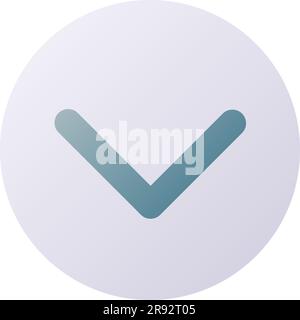 Downward direction button pixel perfect flat gradient two-color ui icon Stock Vector