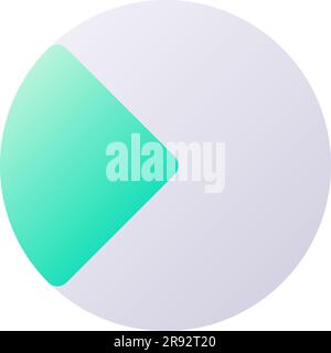 Segment chart pixel perfect flat gradient two-color ui icon Stock Vector