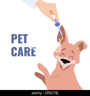 Dog ear infection treatment, illustration Stock Photo - Alamy