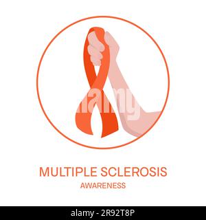 Multiple sclerosis awareness ribbon, conceptual illustration Stock Photo