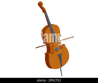Isometric cello, violoncello, bass-viol isolated on wihte Stock Vector