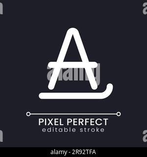 Text formatting pixel perfect white linear ui icon for dark theme Stock Vector